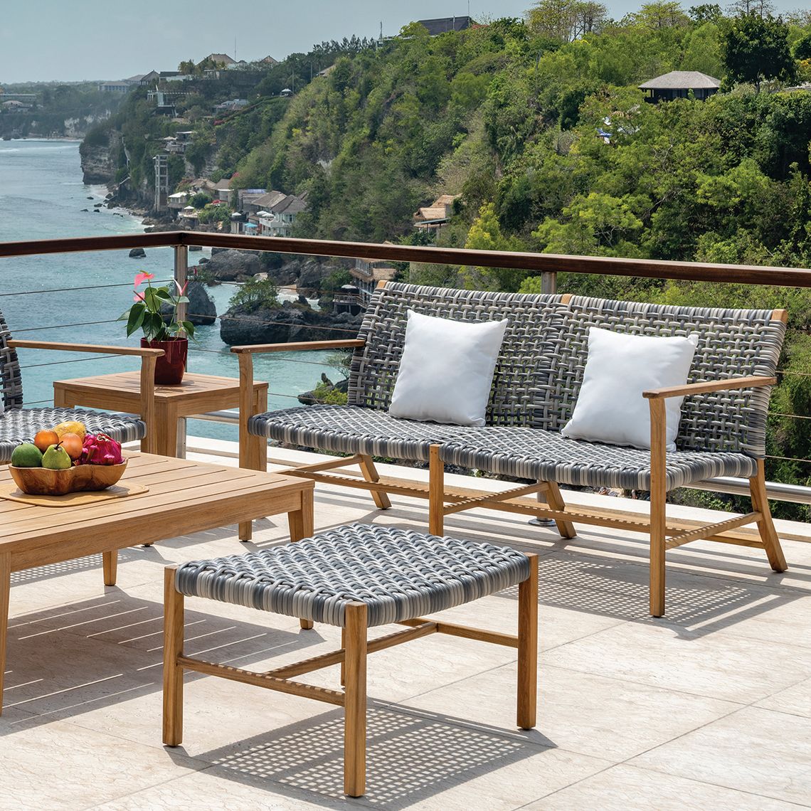 CATHERINE TEAK Club Settee