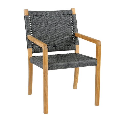 HUDSON Dining Arm Chair - Charcoal Rope